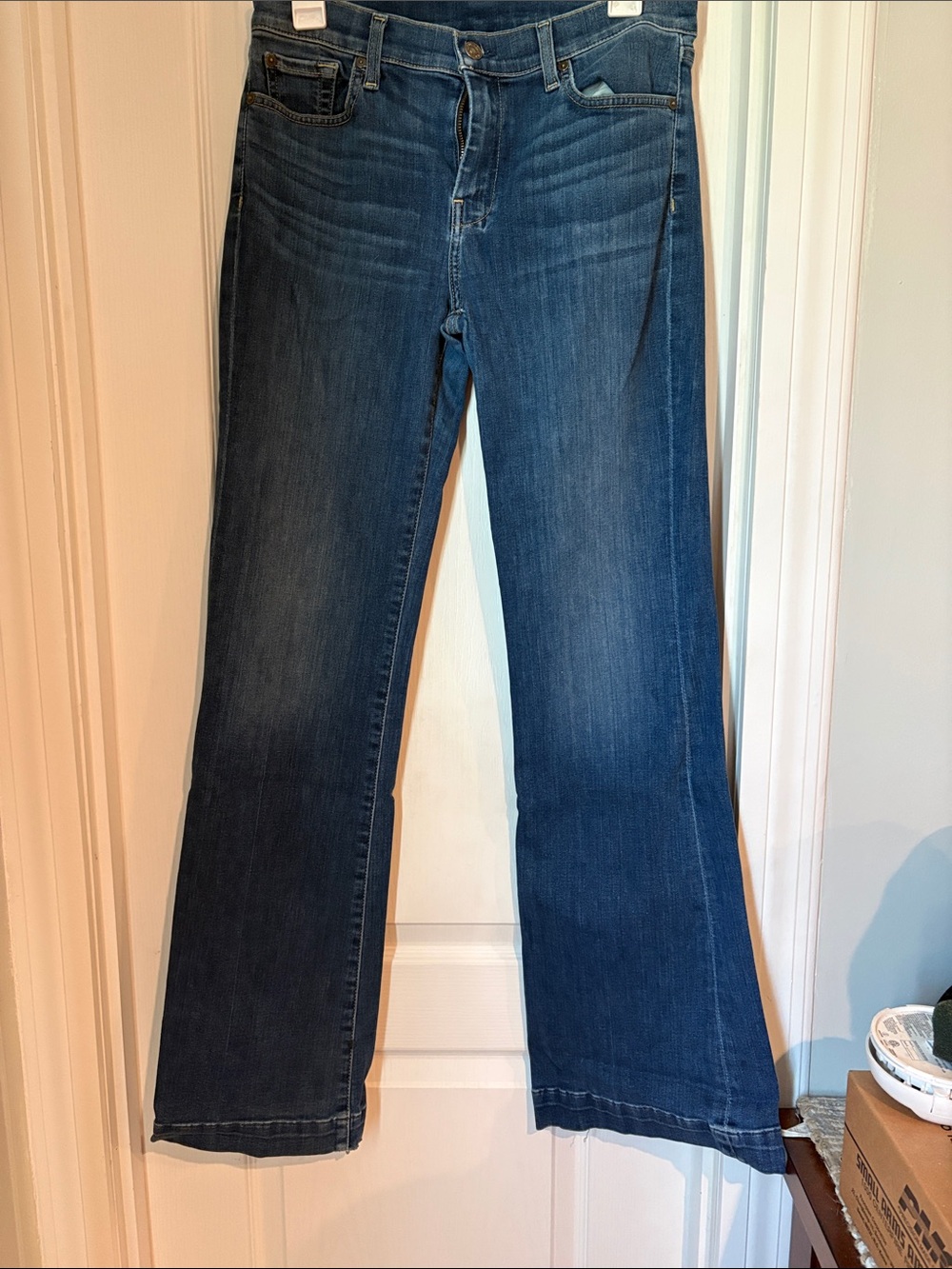 7 For All Mankind Dark Blue Wide Leg Jeans